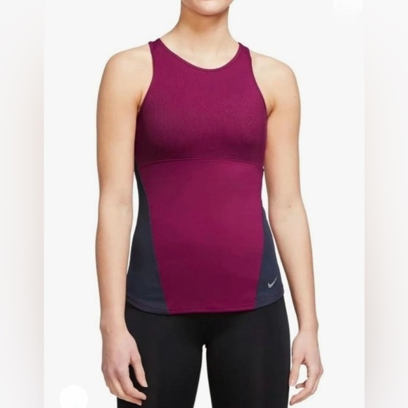 - Nike Dri-Fit Yoga Burgundy Women's Tank Top Size XL - Picture 1 of 11